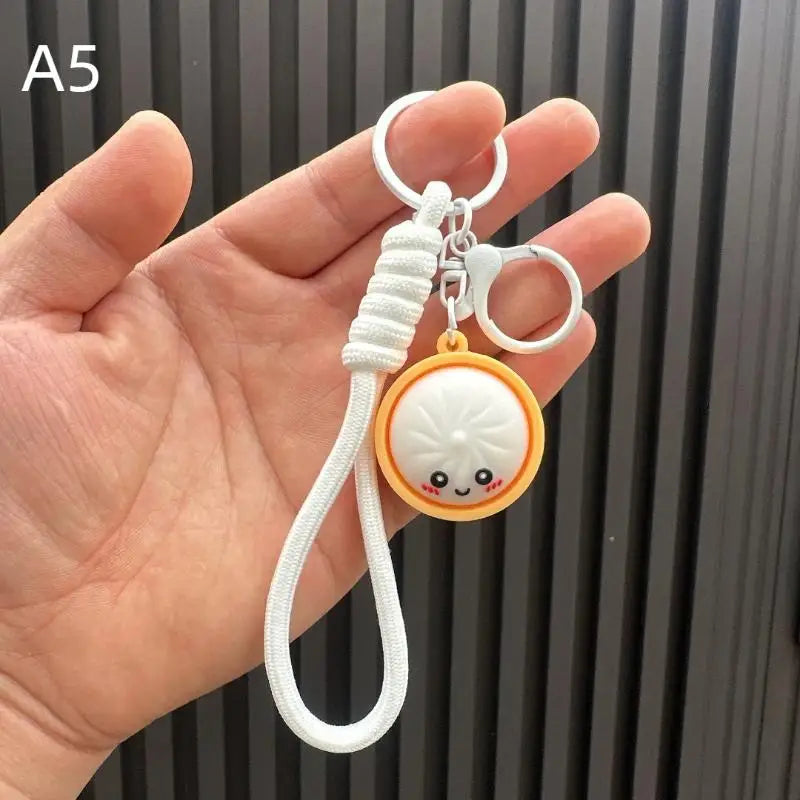 Cute Dumpling Keychain 1Pcs Realistic Baozi with Mini Steamer Creative Pendant for Wedding Party Favor Small Gifts