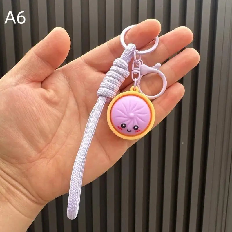 Cute Dumpling Keychain 1Pcs Realistic Baozi with Mini Steamer Creative Pendant for Wedding Party Favor Small Gifts