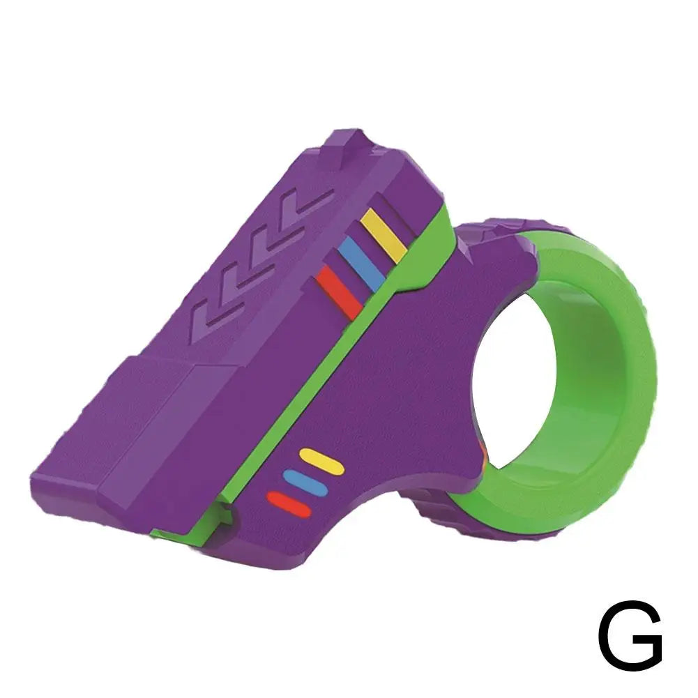 Multi-function Stress Relief Fidget Ring Office Decompress Rotary Finger Sliders Small Pistol Fingertip Toy for Adults Kids Gift