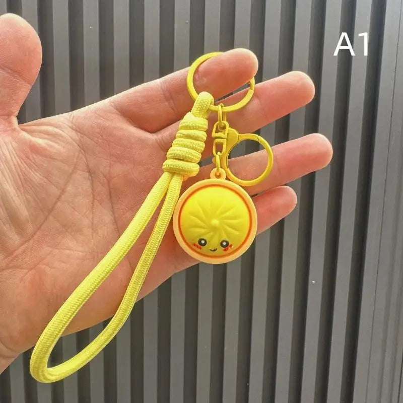Cute Dumpling Keychain 1Pcs Realistic Baozi with Mini Steamer Creative Pendant for Wedding Party Favor Small Gifts