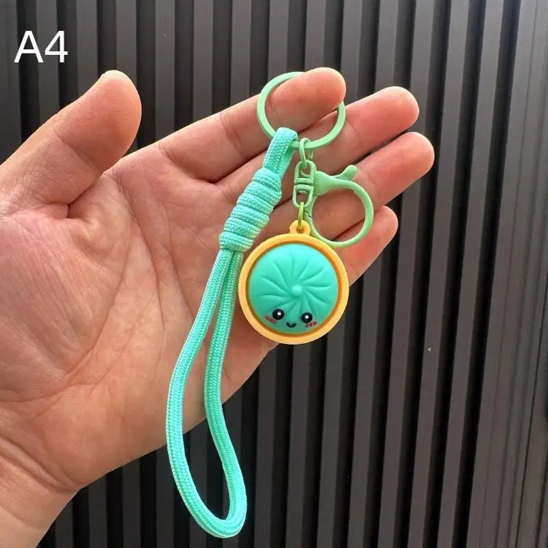 Cute Dumpling Keychain 1Pcs Realistic Baozi with Mini Steamer Creative Pendant for Wedding Party Favor Small Gifts